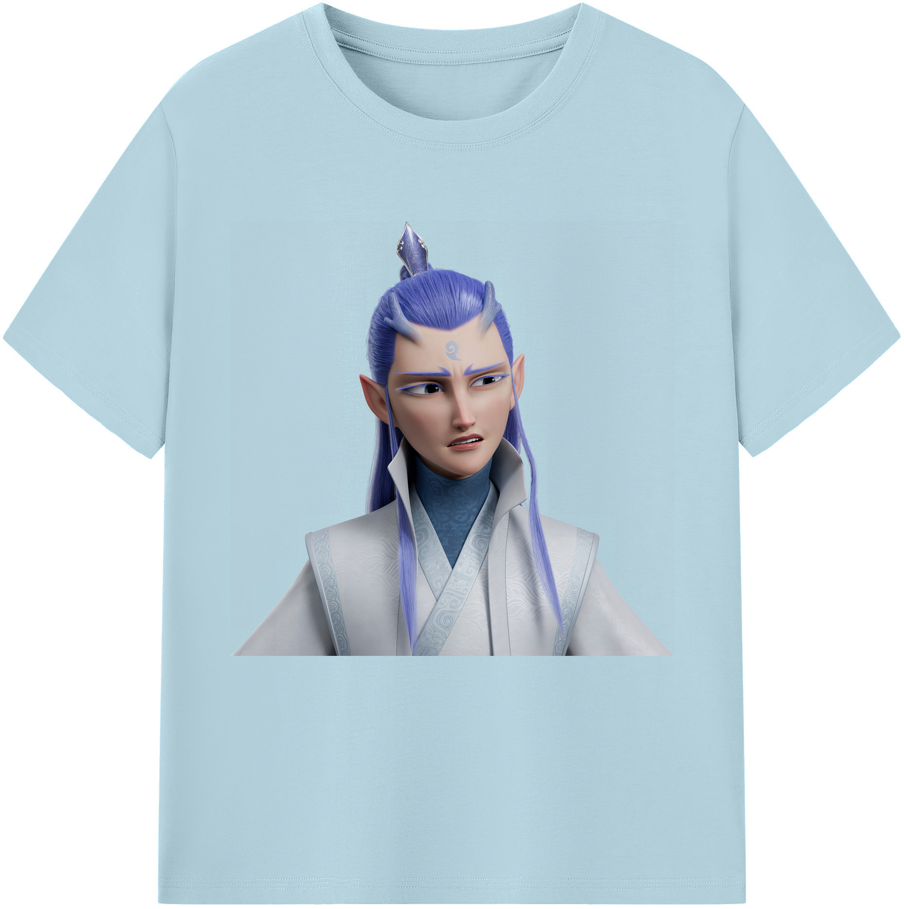 （画像用） Ne Zha 2 ナタ 魔童の大暴れ 綿100％半袖Tシャツ（フロントプリント）